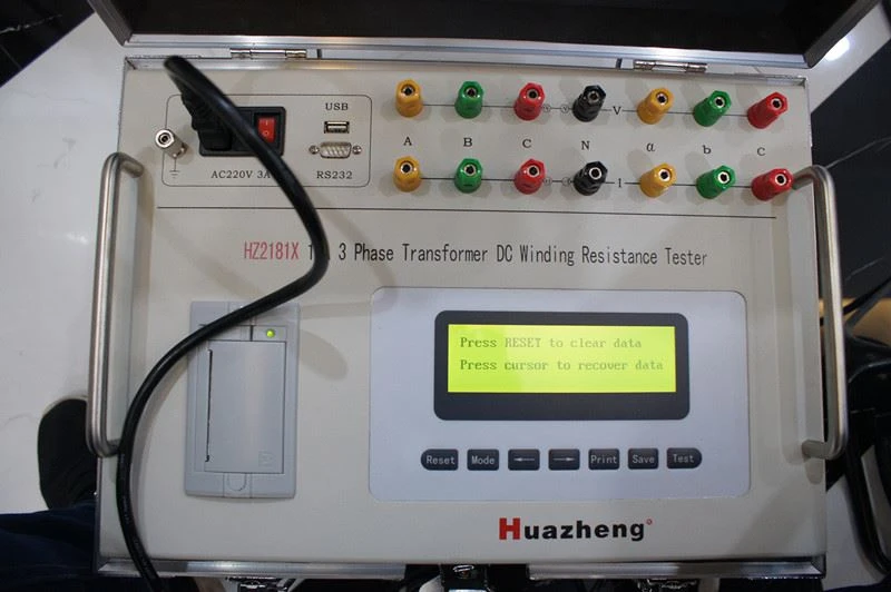 HZ2181X 10A 3-faasiline trafo alalisvoolu mähise takistuse tester